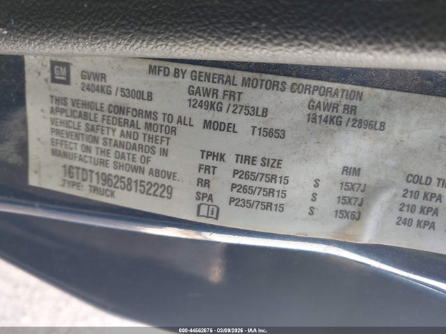 Aukcja sprzedaży 2005 Gmc Canyon Sle, vin: 1GTDT196258152229, numer aukcji: 44562876