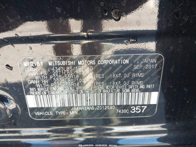 2018 MITSUBISHI OUTLANDER SPORT JA4AR3AW9JZ012590 Photo 8