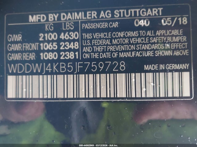 Aukcja sprzedaży 2018 Mercedes-benz C 300 4matic, vin: WDDWJ4KB5JF759728, numer aukcji: 44562969
