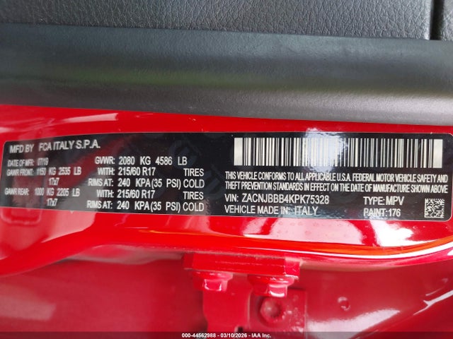 ZACNJBBB4KPK75328 Jeep Renegade Latitude 4x4