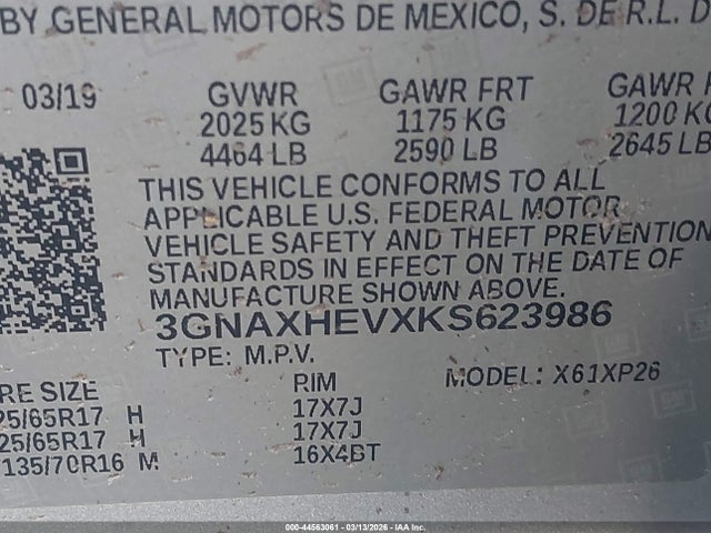 Chevrolet EQUINOX LS 2019 3GNAXHEVXKS623986 Image 9