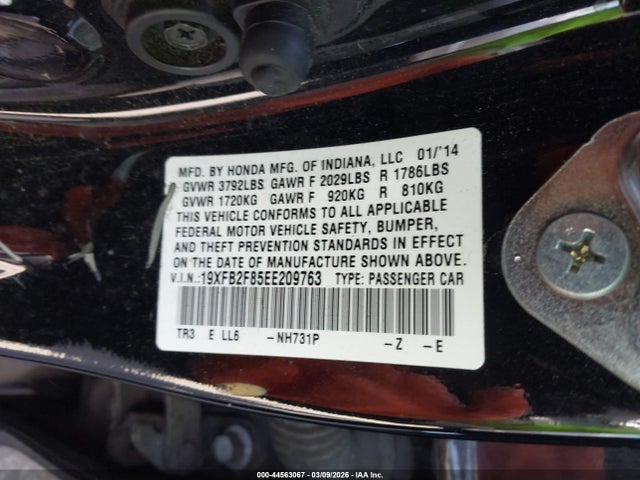 Honda CIVIC EX 2014 19XFB2F85EE209763 Image 9