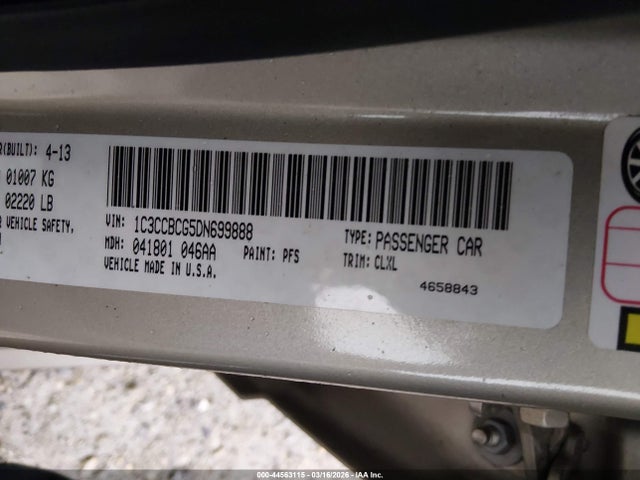 Aukcja sprzedaży 2013 Chrysler 200 Limited, vin: 1C3CCBCG5DN699888, numer aukcji: 44563115