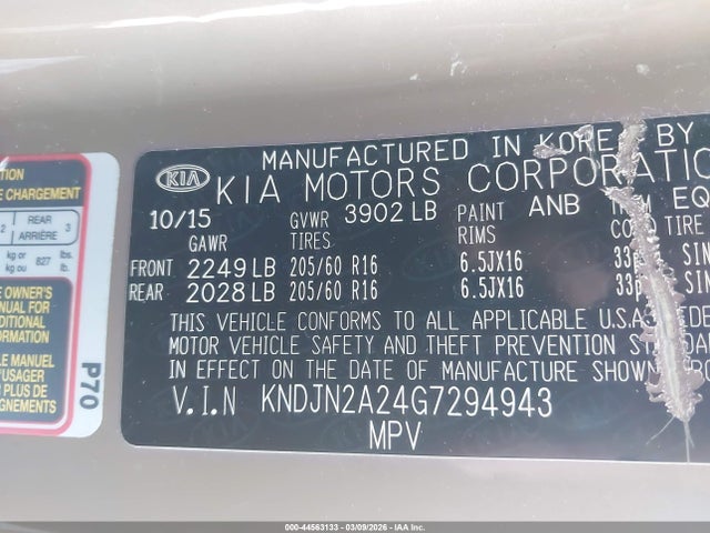 KIA Soul 2016 KNDJN2A24G7294943 Image 9
