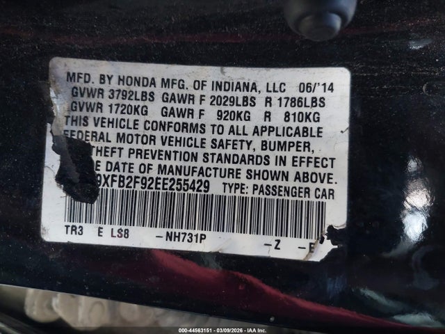 Honda Civic Ex-l 2014 19XFB2F92EE255429 Image 18