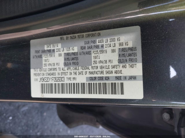 JM3KE2DY1F0529303 Mazda Cx-5 Grand Touring