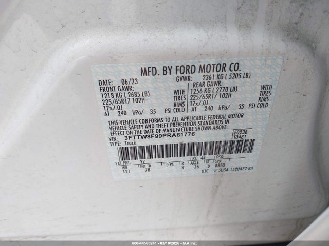Продаж на аукціоні авто 2023 Ford Maverick Xlt, vin: 3FTTW8F99PRA61776, номер лоту: 44563241
