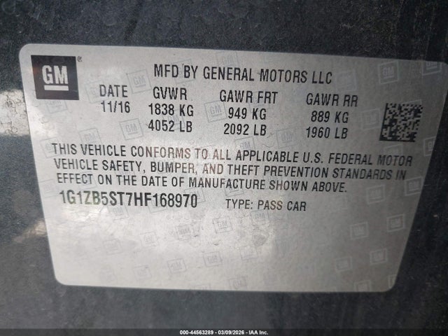 2017 CHEVROLET MALIBU 1G1ZB5ST7HF168970 Photo 8