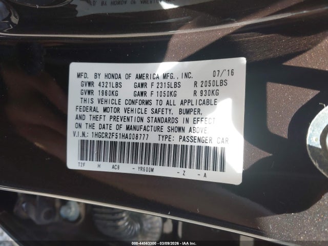 1HGCR2F51HA008777 Honda Accord Sport