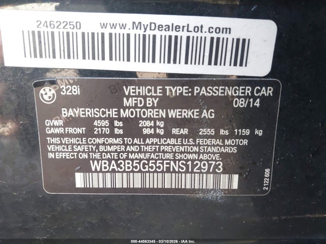Aukcja sprzedaży 2015 Bmw 328i Xdrive, vin: WBA3B5G55FNS12973, numer aukcji: 44563345
