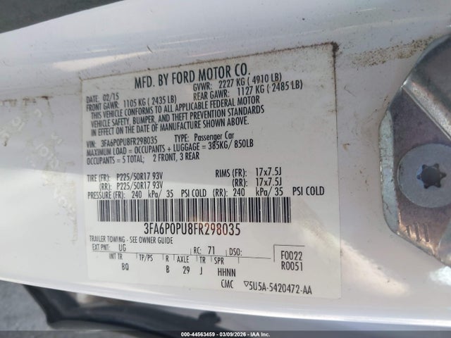 3FA6P0PU8FR298035 Ford Fusion Energi Se Luxury
