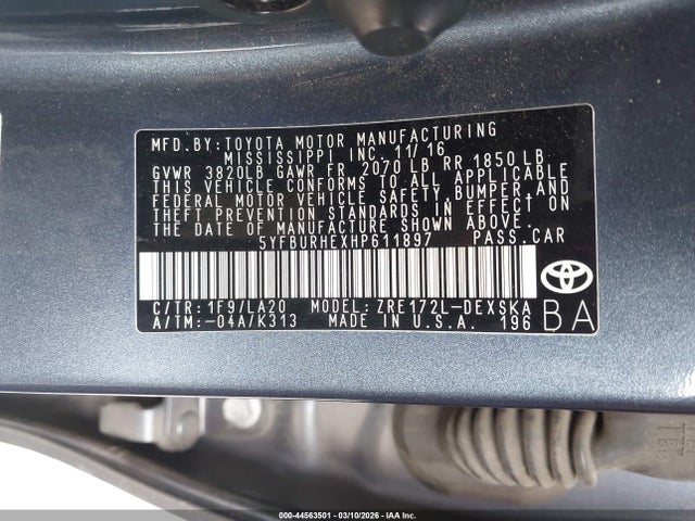 Toyota Corolla Xse 2017 5YFBURHEXHP611897 Image 9