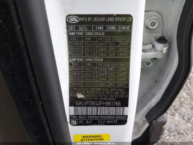 2015 LAND ROVER RANGE ROVER EVOQUE SALVP2BG3FH961766 Photo 8