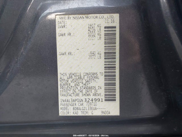 2016 NISSAN ALTIMA 1N4AL3AP1GN324991 Photo 8