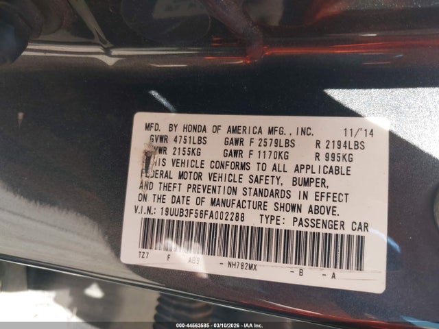 Продаж на аукціоні авто 2015 Acura Tlx V6 Tech, vin: 19UUB3F56FA002288, номер лоту: 44563585