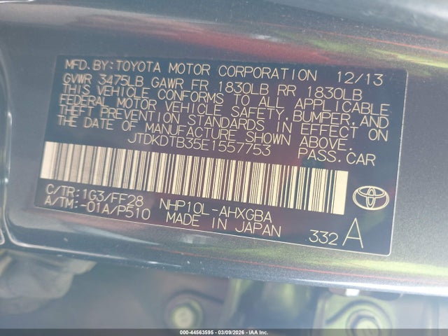 Toyota Prius C Three 2014 JTDKDTB35E1557753 Image 9