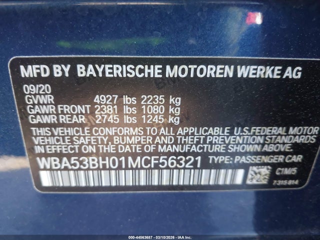 2021 BMW 530I WBA53BH01MCF56321 Photo 8
