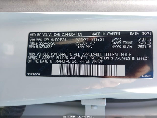 2022 VOLVO XC60 YV4L12RL4N1901681 Photo 8