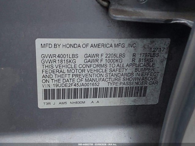 Aukcja sprzedaży 2018 Acura Ilx Special Edition, vin: 19UDE2F45JA001652, numer aukcji: 44563759