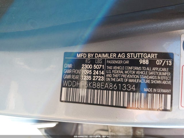 Aukcja sprzedaży 2014 Mercedes-benz E 350, vin: WDDHF5KB8EA861334, numer aukcji: 44563792