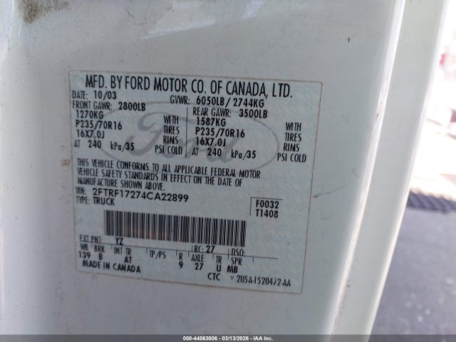 2004 FORD F-150 HERITAGE 2FTRF17274CA22899 Photo 8