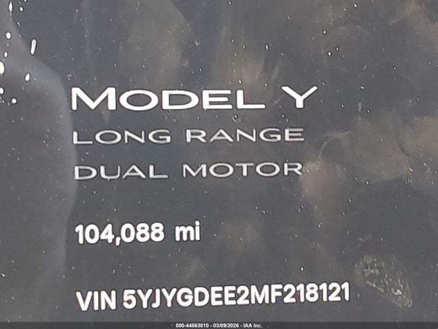 2021 TESLA MODEL Y 5YJYGDEE2MF218121 Photo 6