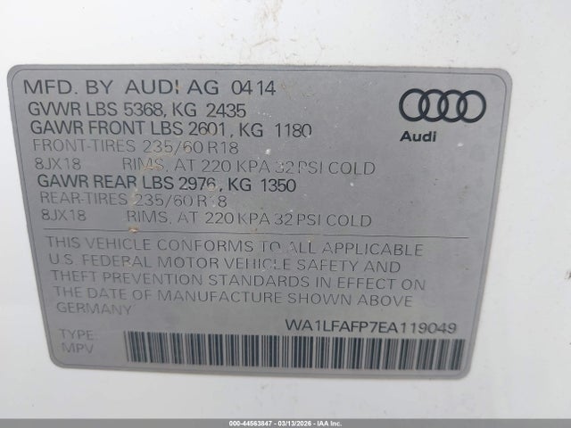 2014 AUDI Q5 WA1LFAFP7EA119049 Photo 8