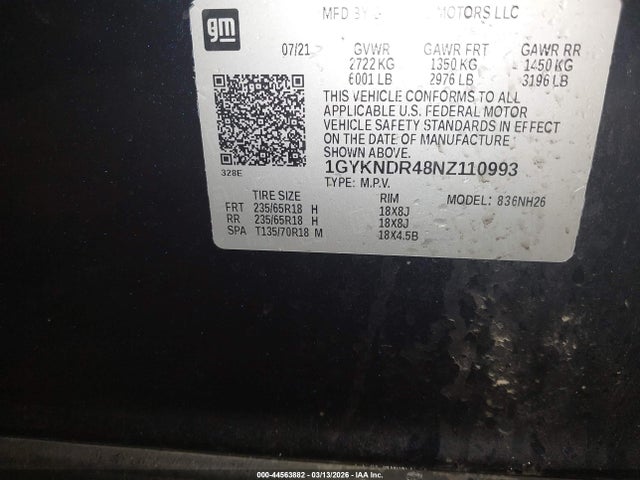 2022 CADILLAC XT5 1GYKNDR48NZ110993 Photo 8