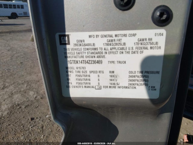 Aukcja sprzedaży 2004 Gmc Sierra 1500 Sle, vin: 1GTEK14T84Z236469, numer aukcji: 44563916