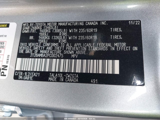 44564037 :رقم المزاد ، 2T2BAMBA2PC002475 vin ، 2023 Lexus Rx 350 Premium مزاد بيع