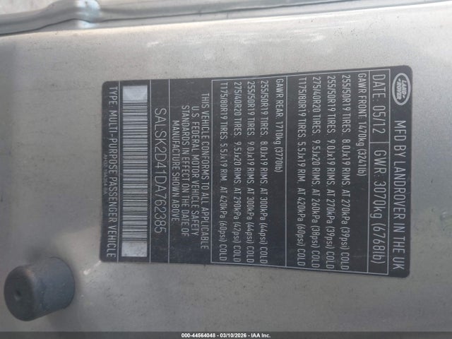 2013 LAND ROVER RANGE ROVER SPORT SALSK2D41DA762385 Photo 8