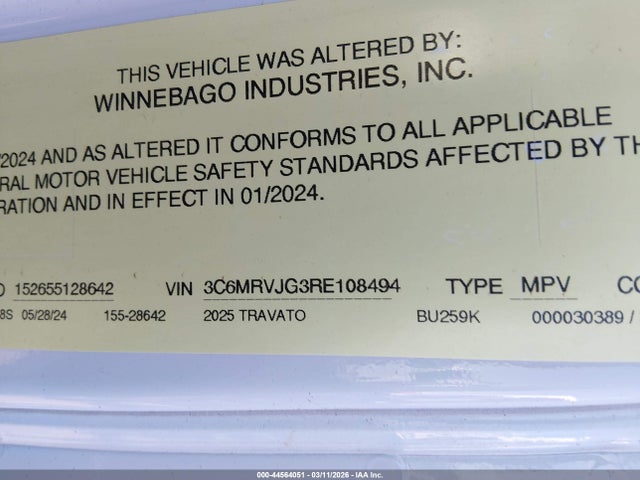 3C6MRVJG3RE108494 Winnebago Walk-in Van