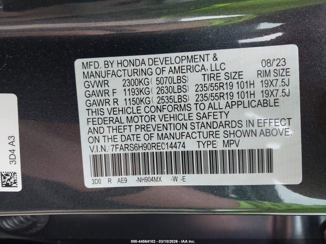 Продаж на аукціоні авто 2024 Honda Cr-v Hybrid Sport Touring, vin: 7FARS6H90RE014474, номер лоту: 44564102