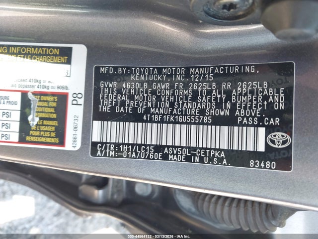 Продажа на аукционе авто 2016 Toyota Camry Xse, vin: 4T1BF1FK1GU555785, номер лота: 44564132
