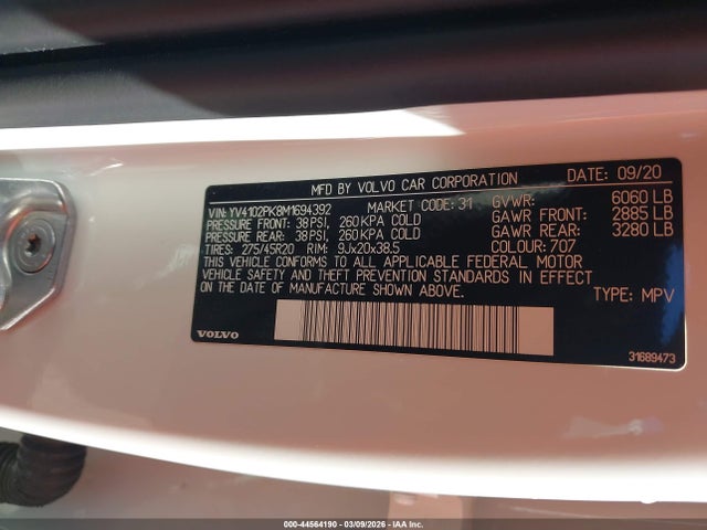 2021 VOLVO XC90 YV4102PK8M1694392 Photo 8