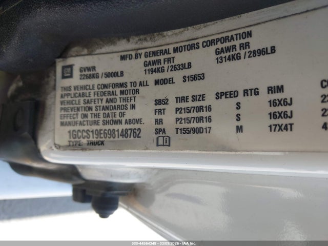 2009 CHEVROLET COLORADO 1GCCS19E698148762 Photo 8