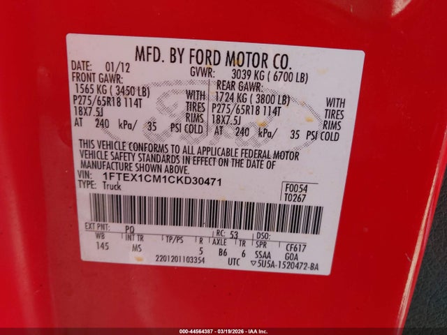 2012 FORD F-150 1FTEX1CM1CKD30471 Photo 8