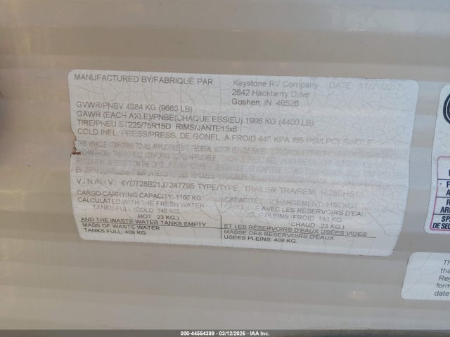 Keystone Other 2018 4YDT28B21J7247795 Image 7