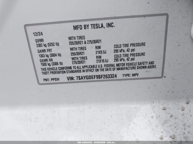 2025 TESLA MODEL Y 7SAYGDEF9SF263324 Photo 8