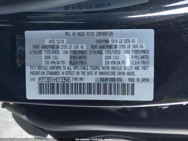 Mazda Cx-9 Grand Touring 2017 JM3TCBDYXH0133545 Image 9