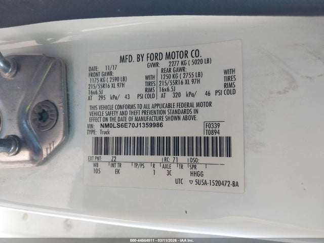 Ford Transit Connect Xl 2018 NM0LS6E70J1359986 Image 9