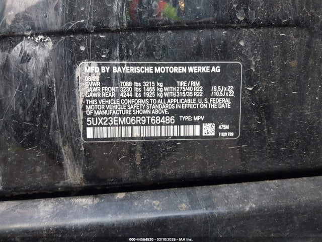 44564530 :رقم المزاد ، 5UX23EM06R9T68486 vin ، 2024 Bmw X7 Xdrive40i مزاد بيع
