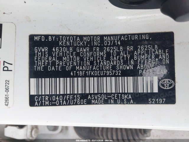 Toyota CAMRY SE 2014 4T1BF1FK0EU795732 Image 9