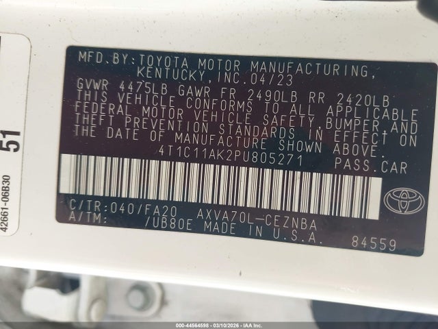 2023 TOYOTA CAMRY 4T1C11AK2PU805271 Photo 8