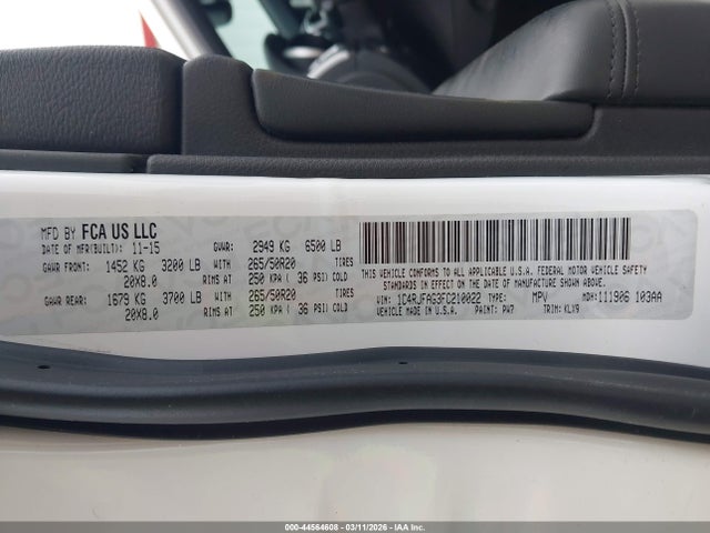 Aukcja sprzedaży 2015 Jeep Grand Cherokee Altitude, vin: 1C4RJFAG3FC210022, numer aukcji: 44564608