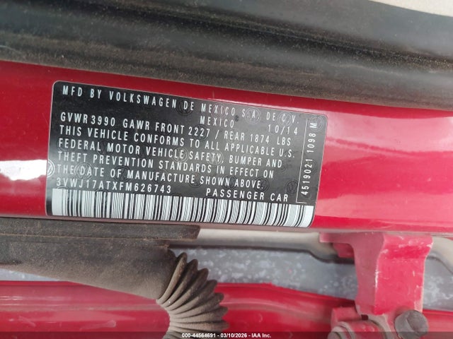 3VWJ17ATXFM626743 Volkswagen Beetle 1.8t