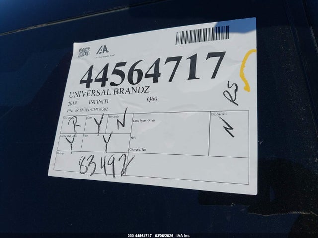 JN1EV7EL9JM390502 Infiniti Q60 3.0t Sport