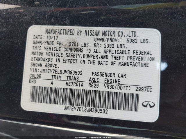 JN1EV7EL9JM390502 Infiniti Q60 3.0t Sport