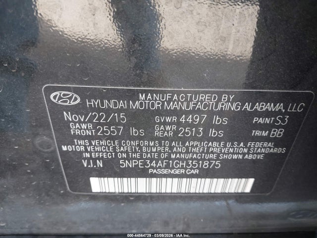 Продаж на аукціоні авто 2016 Hyundai Sonata Sport, vin: 5NPE34AF1GH351875, номер лоту: 44564729