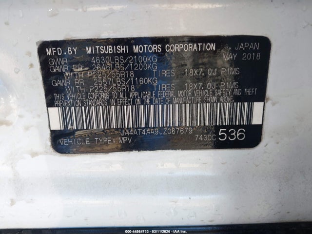 2018 MITSUBISHI ECLIPSE CROSS JA4AT4AA9JZ067679 Photo 8